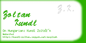 zoltan kundl business card